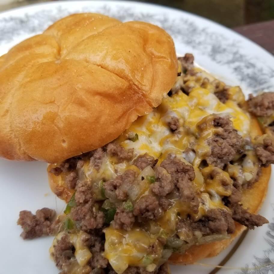 Loose Meat Sandwhich On The Griddle